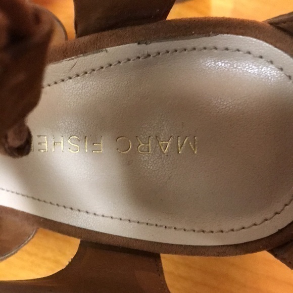 Marc Fischer brown suede tie arch zipper heel back size 6 1/2 inch heel. - Picture 4 of 11